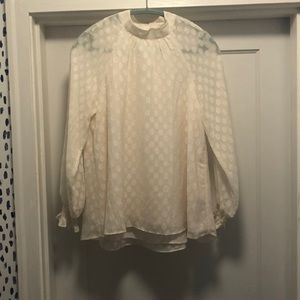 DR2 White High Neck Blouse